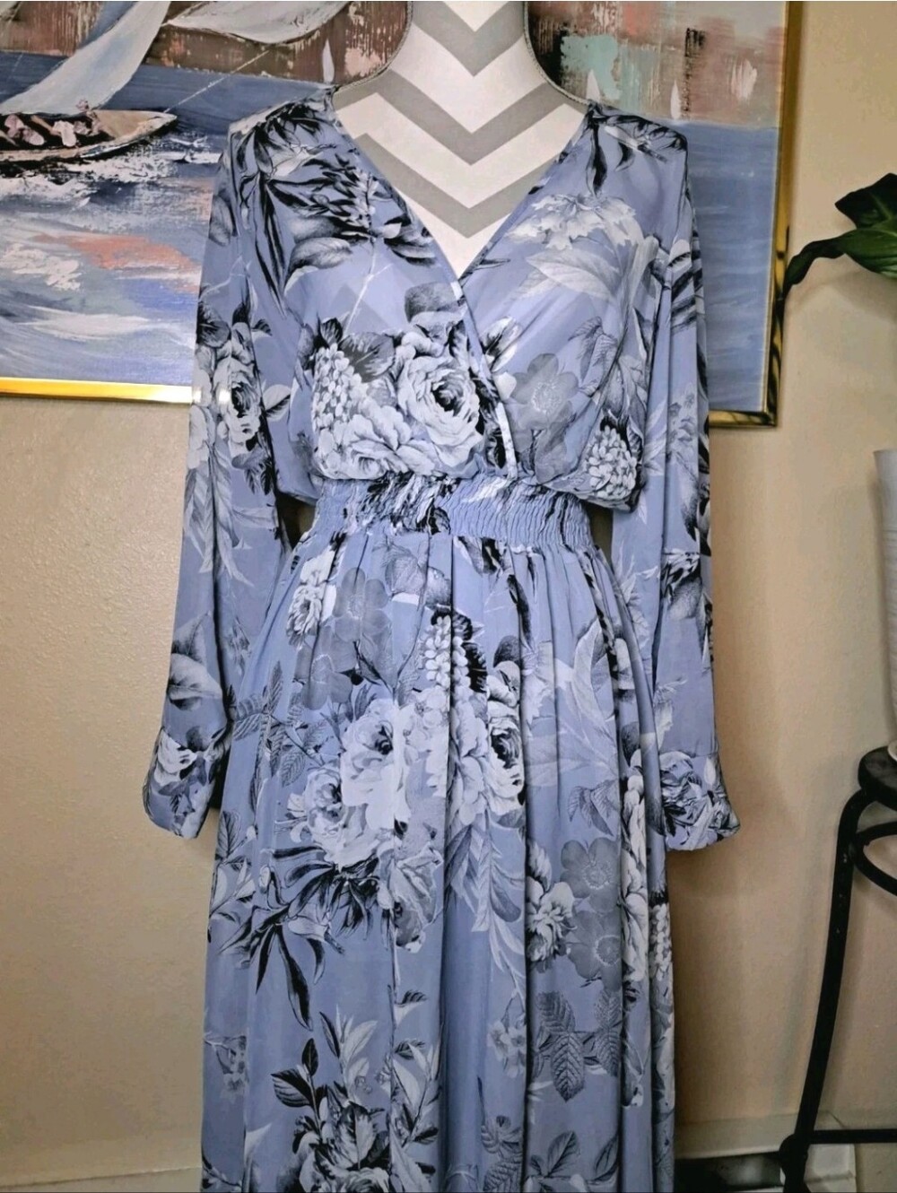 Kate and Lily Floral Chiffon Long Dress
